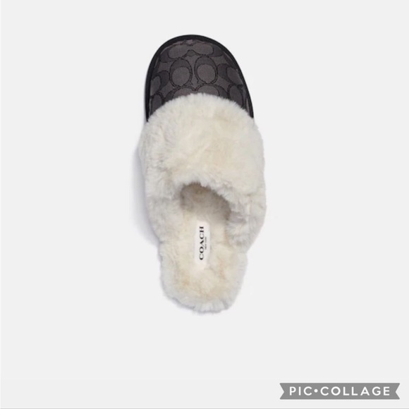Coach Ziva slipper size 8 black/coal Newπ₯ - Picture 3 of 8